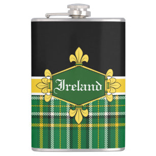 Irland nationaler Tartan, fertigen mit Namen Flachmann