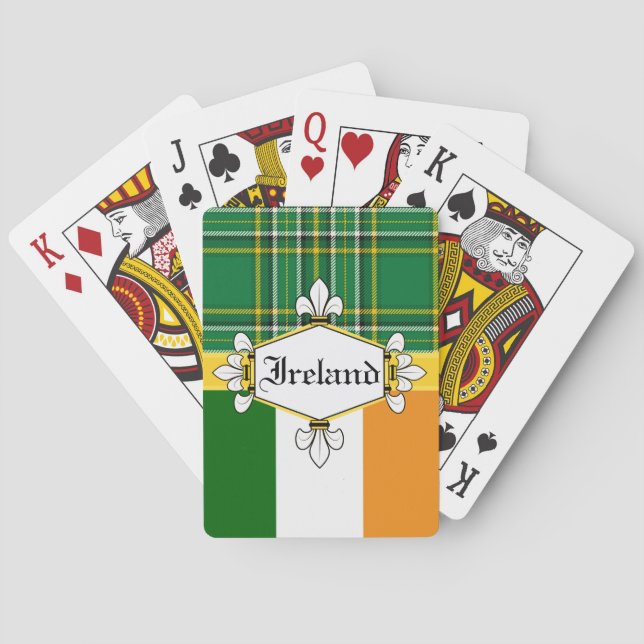 Irland nationaler Tartan, Flagge, fertigen mit Spielkarten (Rückseite)