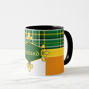 Irland nationaler Tartan, Flagge, fertigen mit Tasse