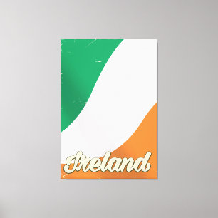 Irland Nationalflagge Retro-Reiseposter Leinwanddruck