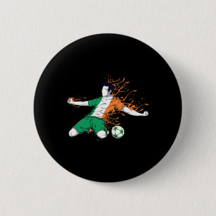 Irland Nationalfußball - Irische Flagge Fußball Li Button