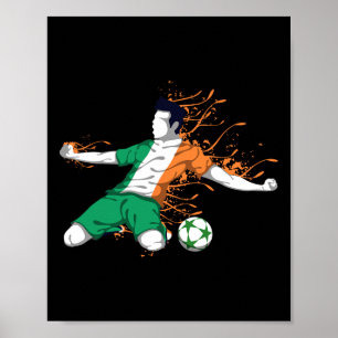 Irland Nationalfußball - Irischer Flagge Fußball L Poster