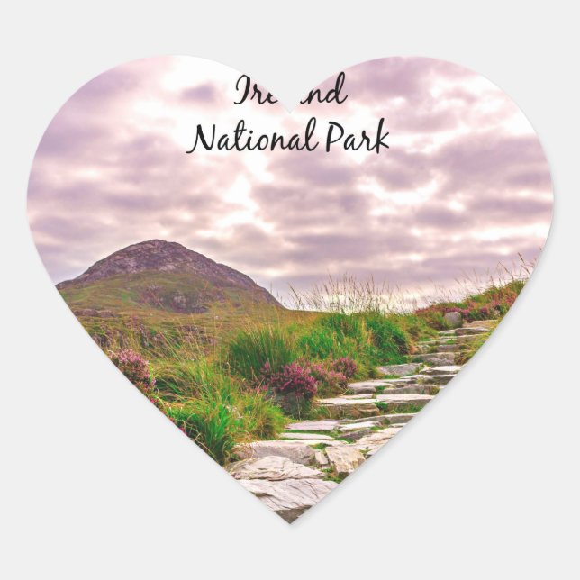 Irland Nationalpark Herz-Aufkleber (Vorderseite)