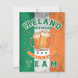 Irland Offiziell Drinking Team. Schönes Bier Postkarte