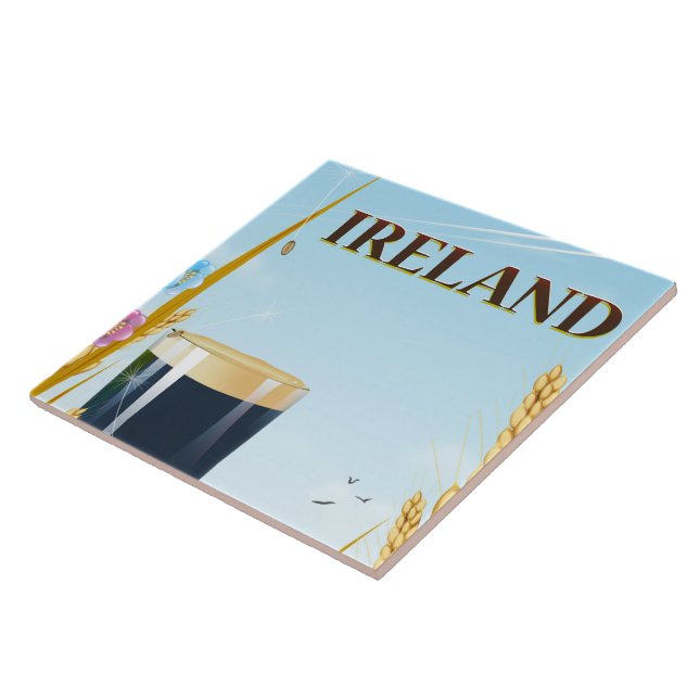 Irland Pint-Landschaft-Reiseplakat Fliese (Seite)