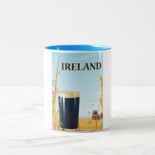 Irland Pint-Landschaft-Reiseplakat Zweifarbige Tasse
