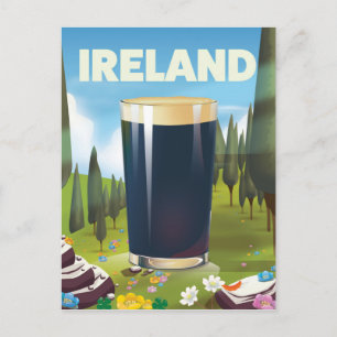 Irland Pint Reiseplakat Postkarte