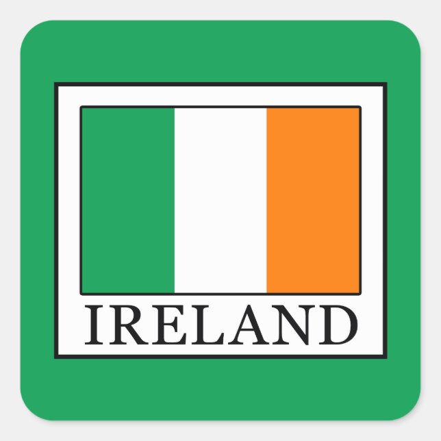 Irland Quadratischer Aufkleber (Vorderseite)