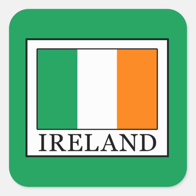 Irland Quadratischer Aufkleber (Vorderseite)