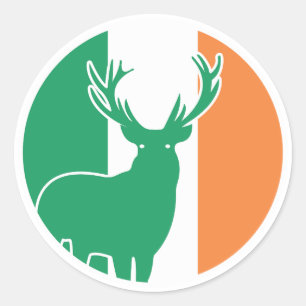 Irland Red Reh Irish National Animal Flag Runder Aufkleber