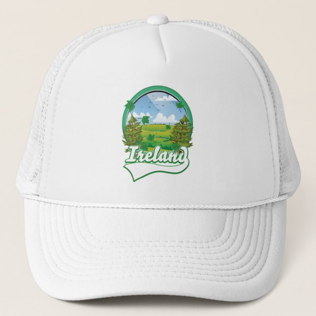 Irland Reiselogo Truckerkappe (Vorderseite)
