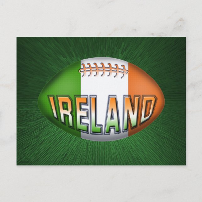 Irland Rugby Ball Postkarte (Vorderseite)