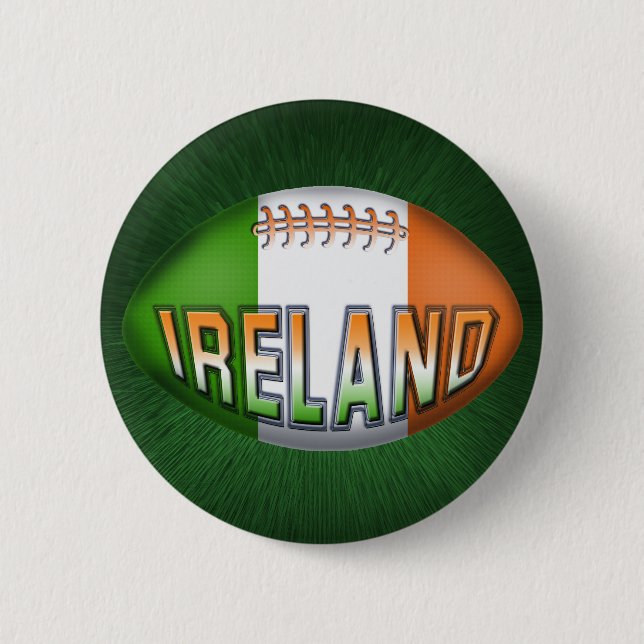 Irland-Rugbyball Button (Vorderseite)
