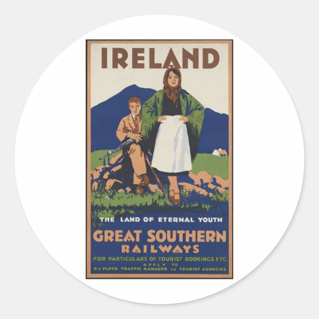 Irland Runder Aufkleber (Vorderseite)