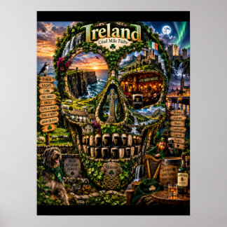 Irland Schädel Kunstprint | State of Mind Poster