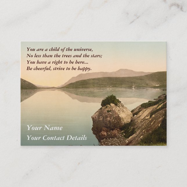 Irland-Seeküsten-motivierend Desiderata Visitenkarte (Vorderseite)