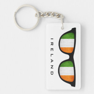 Irland Shades benutzerdefinierte Text- und Farbsch Schlüsselanhänger