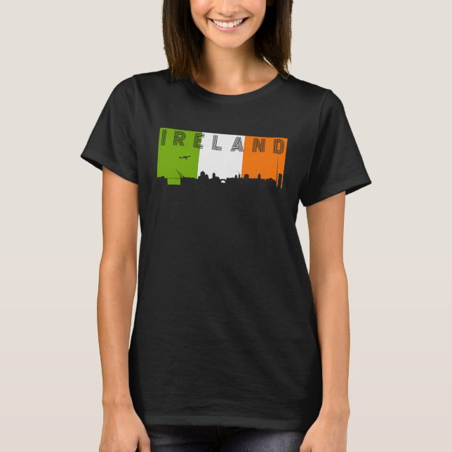 Irland Skyline Irish Flag Vacacation Travel T-Shirt (Vorderseite)