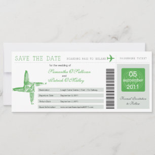 Irland St. Brigid's Kreuz Hochzeit Bordkarte Save The Date