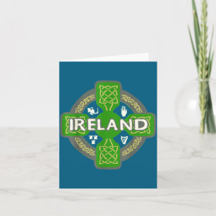 Irland St. Patrick's Day keltisches Kreuz Grün  Karte