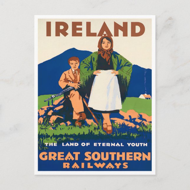 Irland Südliche Eisenbahn Vintage Reise Postkarte (Vorderseite)