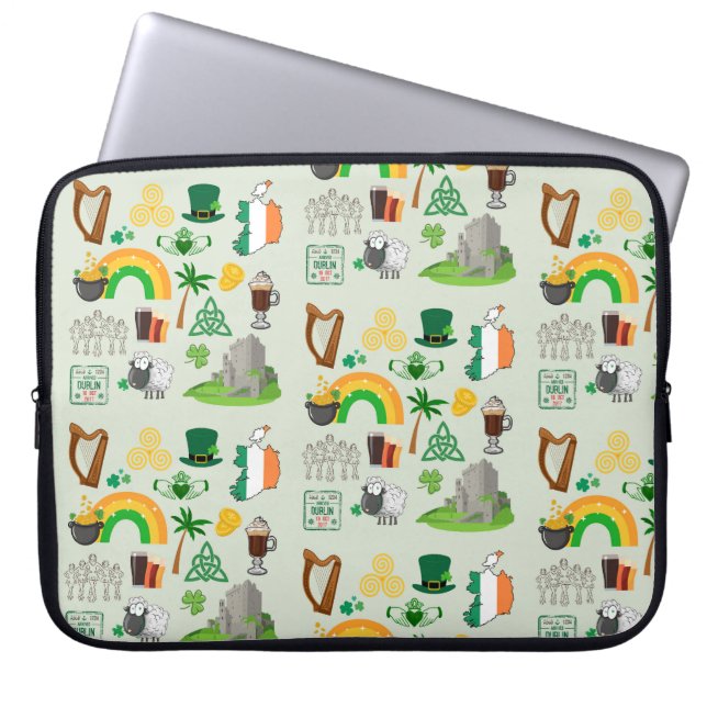 Irland Symbole Laptopschutzhülle (Vorderseite)