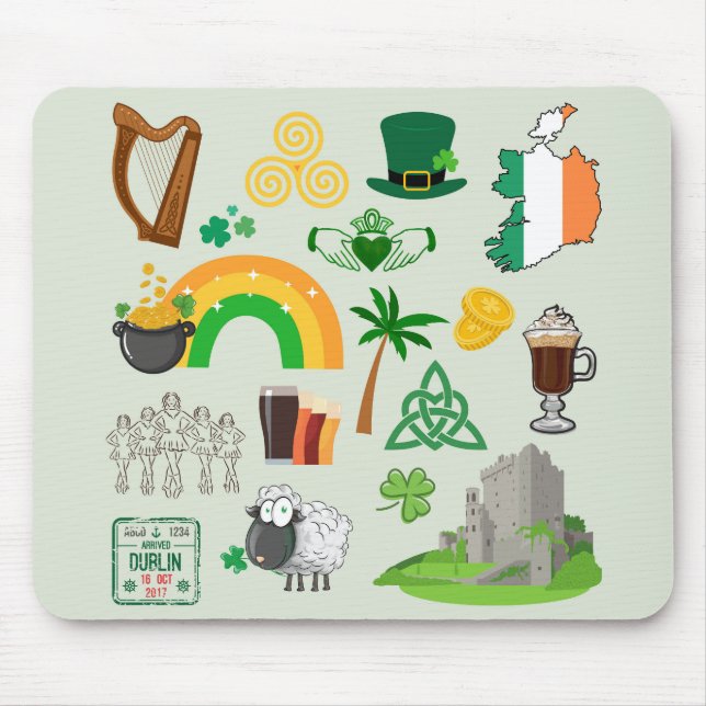 Irland Symbole Mousepad (Vorne)