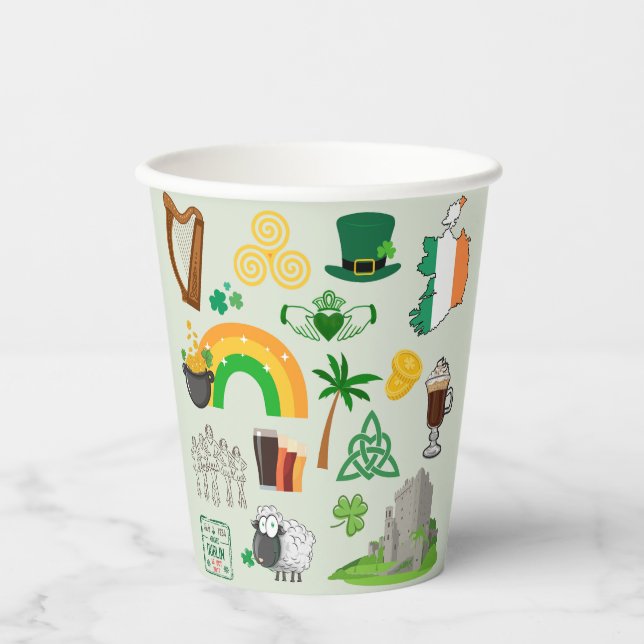 Irland Symbole Pappbecher (Vorderseite)