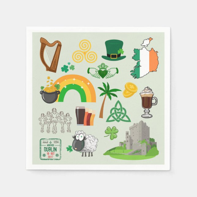 Irland Symbole Serviette (Vorderseite)
