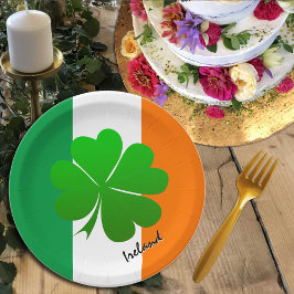 Irland Teller, Kleeblatt, Party unter irischer Fla Pappteller
