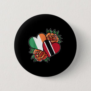 Irland Trinidad und Tobago Flag Herzstück halb iri Button
