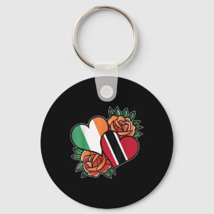 Irland Trinidad und Tobago Flag Herzstück halb iri Schlüsselanhänger