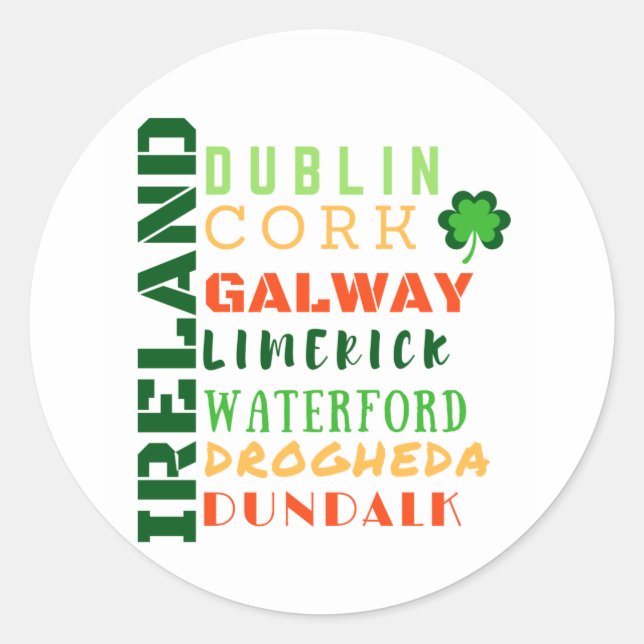 IRLAND U-BAHN RUNDER AUFKLEBER (Vorderseite)