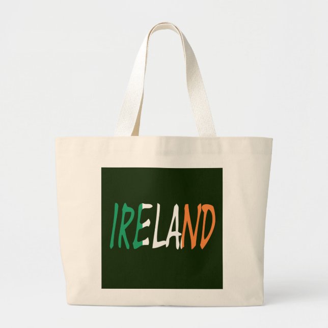 Irland überschneidet sich mit dem irischen Flaggen Jumbo Stoffbeutel (Vorne)