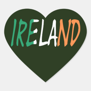 Irland überschneidet sich mit irischer Flagge Herz-Aufkleber