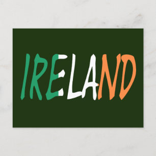 Irland überschneidet sich mit irischer Flagge Postkarte