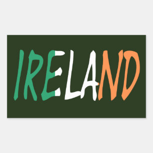 Irland überschneidet sich mit irischer Flagge Rechteckiger Aufkleber