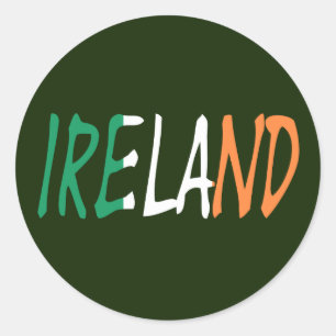 Irland überschneidet sich mit irischer Flagge Runder Aufkleber