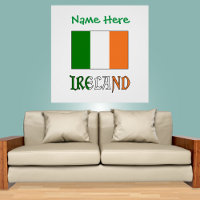 Irland und die irische Flagge mit grüner Persönlic