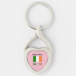 Irland und Irische Flagge Personalisiert Schlüsselanhänger