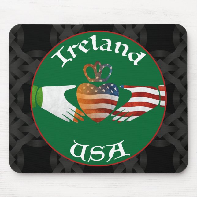 Irland USA Claddagh Mousemat Mousepad (Vorne)
