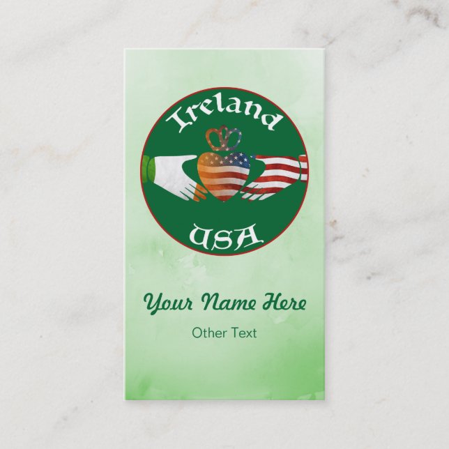 Irland USA Irish Claddagh Custom Business Cards Visitenkarte (Vorderseite)