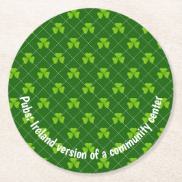 Irland Version eines Kleeblatts des Zentrums der G Runder Pappuntersetzer
