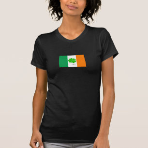 Irland & vierblättriges Kleeblatt, irische Flagge  T-Shirt