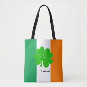 Irland & vierblättriges Kleeblatt, irische Flagge Tasche