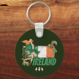 Irland Vintage Flagge St. Patrick's Day Retro Schlüsselanhänger