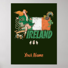 Irland Vintage Flagge St. Patrick's Day Souvenir Poster