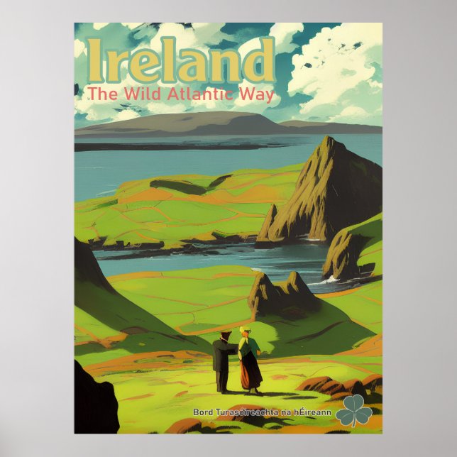 Irland Vintage irische Reiseanzeige Poster (Vorne)