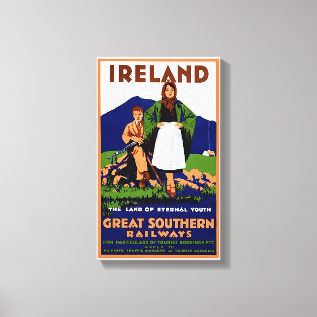 Irland Vintage Travel Poster Leinwanddruck (Vorderseite)