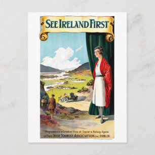 Irland Vintage Travel Poster Postkarte